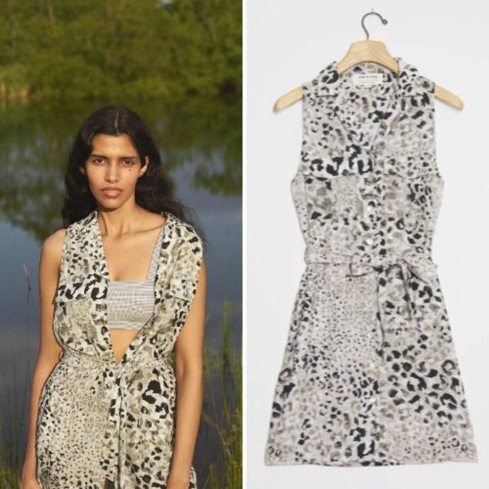 NWT Anthropologie Cloth & Stone Spotted Utility Shirtdress | S